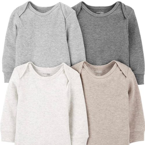 Simple Joys by Carter's Baby 4-pack Soft Thermal Long Sleeve Bodysuits
