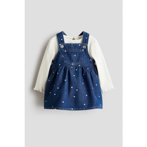2-PIECE OVERALL DRESS AND TOP SET