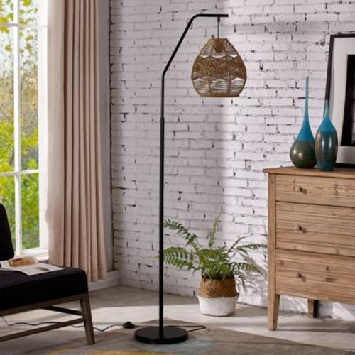 Maxax 65" Farmhouse Boho Rattan Floor Lamp for Living Room