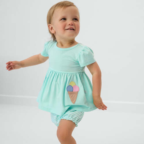 Sweet Scoops Aqua Mint Empire Tunic Top with Bloomer