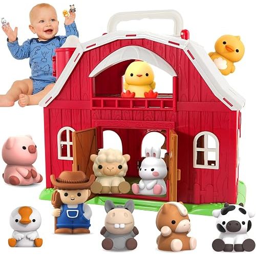 Farm Animal Toys for 1 2 3 Years Old Toddler Boys & Girls Big Barn Playset