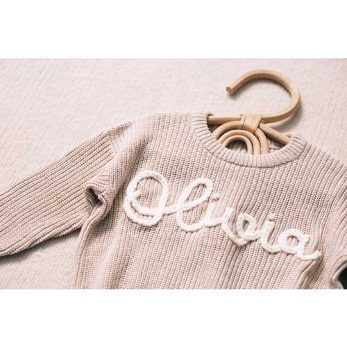 Personalized Baby Sweater: Embroidered Name, 100% Cotton Knit