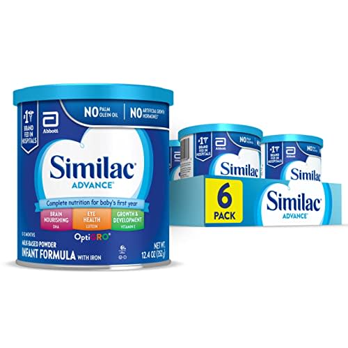 Similac Advance Infant Formula with Iron, Baby Formula Powder, 12.4-oz Can, Pack of 6