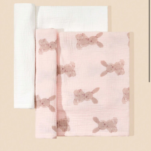 2pcs Infant Soft Comfortable Breathable Summer Swaddling Blankets Love Valentine | SHEIN USA