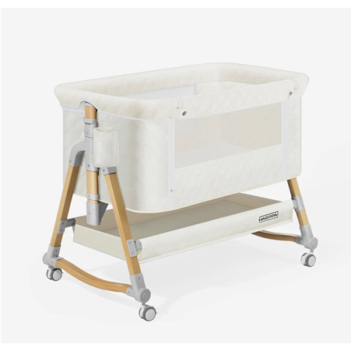 HARPPA Cuddly 3-in-1 Baby Bassinet Bedside Sleeper for Reflux | Attaches to Bed, Adjustable 5 Heights, Non-Toxic & CPSC Certified | Sturdy Aluminum Frame, Portable Wheels, Tool-Free Setup, Gentle Rocking | Perfect for Newborns, Infants, Small Spaces & Saf