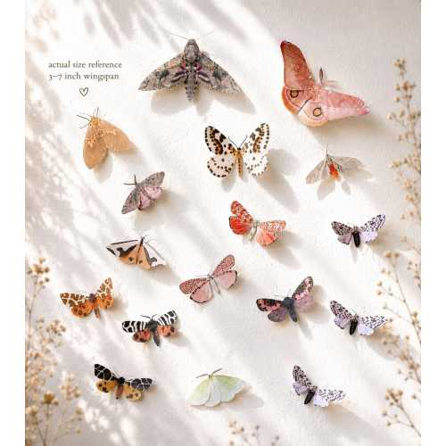 Realistic Paper Moths Wall Decor