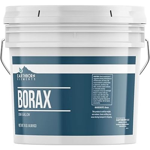 Earthborn Elements Borax Powder (1 Gallon), Multipurpose Cleaner & Detergent Booster, Resealable Bucket (144 Ounce)