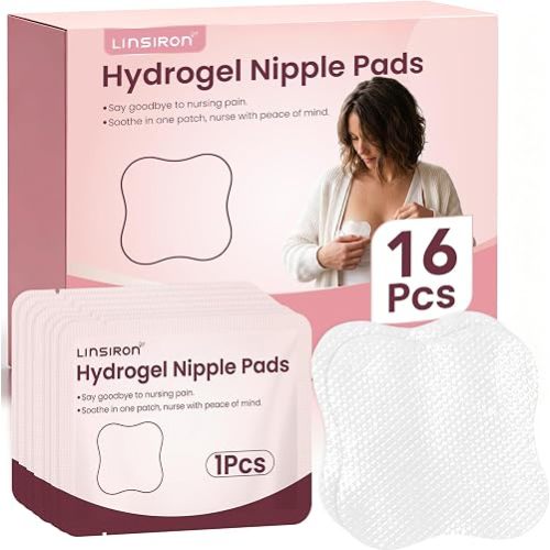 Hydrogel Nipple Pads for Breastfeeding, 16 Pcs Cooling Nipple Pads