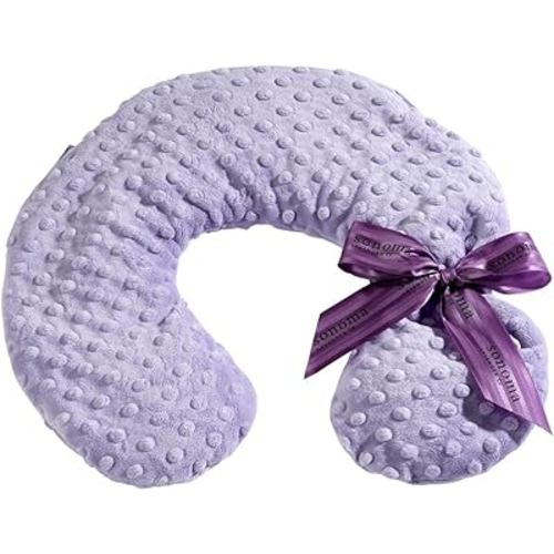 Sonoma Lavender Luxury Lavender Heatable/Chillable Neck Pillow, Microwaveable for Neck and Shoulders with Removable Washable Covers, Great for Relaxation and Pain Relief (Lilac Dot)