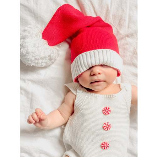 Knitted Santa Hat - Red