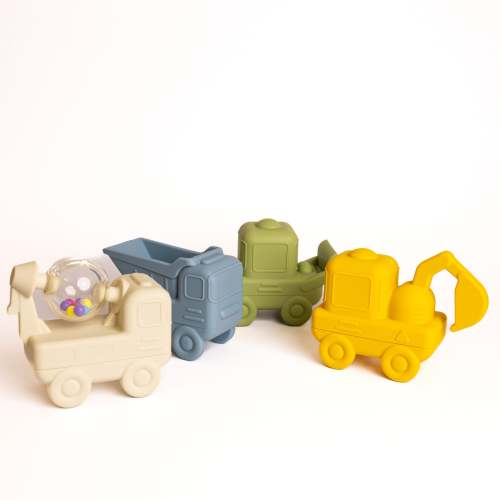 Soothe & Feed Silicone Trucks Bath Toy Set