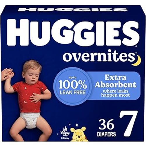 Huggies Overnites Size 7 Overnight Diapers (41+ lbs), 36 Ct, Packaging May Vary