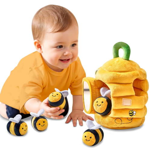 Baby Toys 6-12 Months,Stuffed Beehive with Bees,Montessori Sensory Toys for Toddlers 1 2 3 Years Old,Christmas Stocking Stuffers