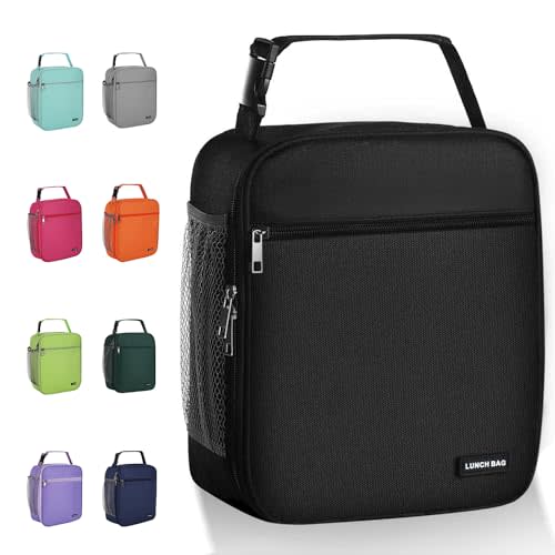 Lovoeo Lunch box Lunch bag for men women Insulated Lunchbox Lunch bags for Work Picnic Travel (Black)