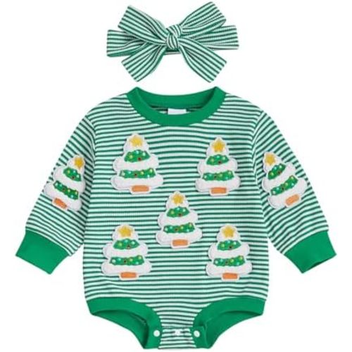 MERSARIPHY Baby Christmas Clothes Baby Boy Girl Sweatshirt Romper Santa Baby Romper Tops Fall Winter Outfits
