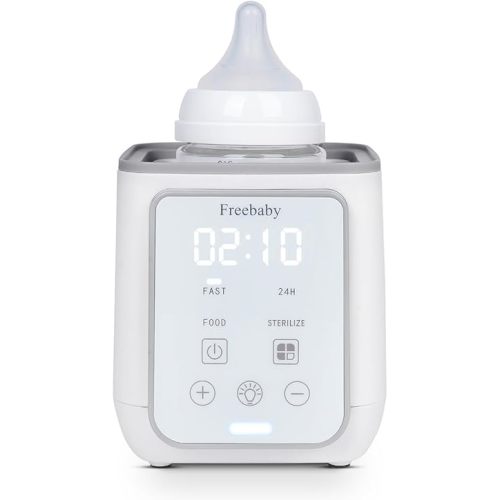Freebaby Bottle Warmer,Fast Baby Bottle Warmer for Breast Milk & Formula, Accurate Temperature Control,Milk Warmer for All Bottles, Easy to use,24H Keep, Thawing, Sterilizing & Food Heating(Gray)