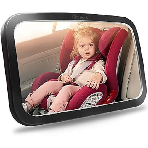 Shynerk Baby Car Mirror, Safety Car Seat Mirror for Rear Facing Infant with Wide Crystal Clear View, Shatterproof, 360° Rotation, Crash Tested and Certified