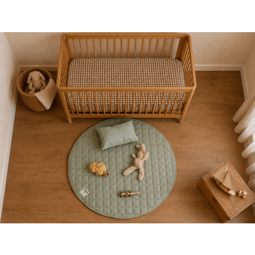 Quilted Linen Play Mat (Sage)
