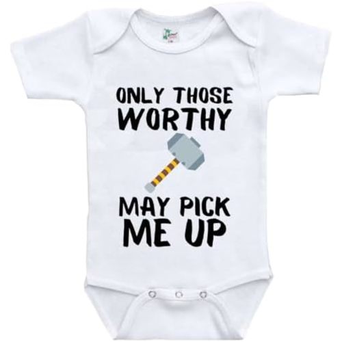 SHIRTZIE DESIGNS Only Worthy May Pick Me Up-Thor newborn Baby Bodysuit infant Outfit Onesie & Blb