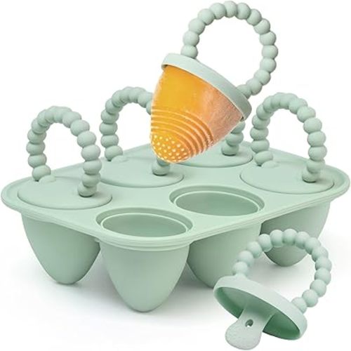 All-Silicone Baby Popsicle Molds with Sticks, AODISTUCE 1 oz Popsicles Molds for Babies Breastmilk Popsicle Molds for Teething Relief, Frozen Treats Maker Popsicle Maker Ice Pop Mold for Toddlers Kids