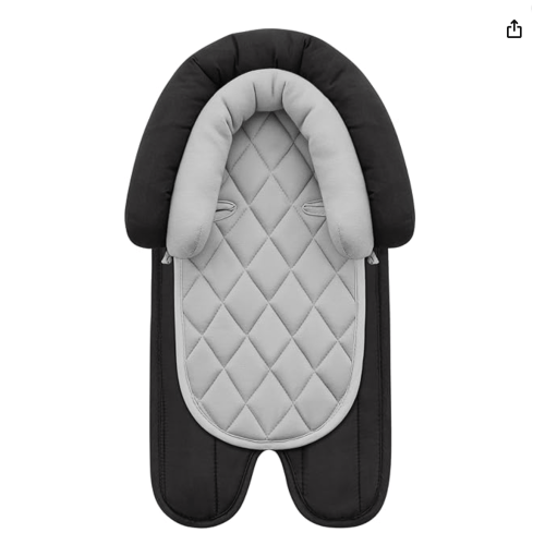 Pro Goleem Car Seat Head Support Infant, Soft Infant Car Seat Insert, 2 in 1 Carseat Head Support for Newborn, Perfect for Car Seat, Stroller, Swing, Bouncer, Gray and Black