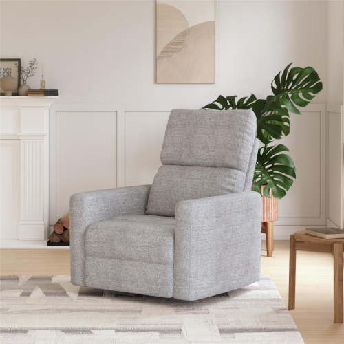 DHP Lukas Swivel Recliner Chair, Light Gray Boucle