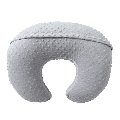 Baby Nursing Pillow and Body Positioner with Premium Slipcover for Breastfeeding for Baby Boys and Girls, Feeding Pillow with Breathable Comfortable Pillowcase (Gray)