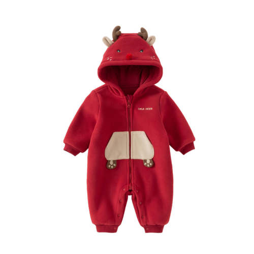 Dave&Bella Baby Girls/Boys Autumn Zoo Series Soft Fleece One-Pieces Romper