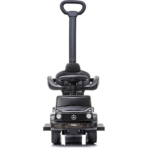 Best Ride On Cars 3 In 1 Mercedes G-Wagon Push Car for Toddlers 1 to 3 Years Old, Kids Outdoor Stroller with Music, Horn Sounds, and Handle, Realistic Driving Experience, Black