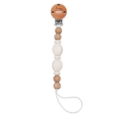 Loulou Lollipop® Soleil Pacifier Clip with Wooden Fastener in