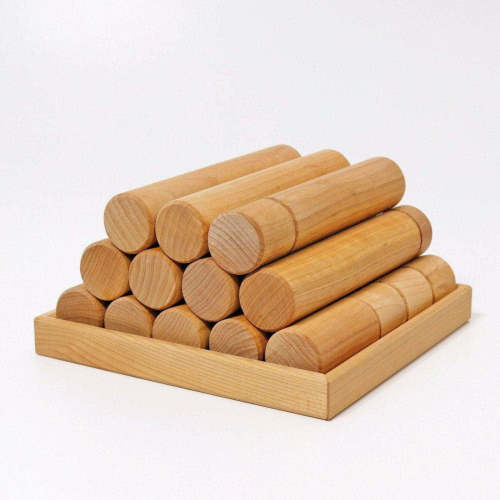 Grimm’s Large Building Rollers Natural - Wooden Toy