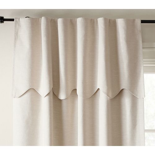 Evelyn Linen Scallop Valance Blackout Curtain | Pottery Barn Kids