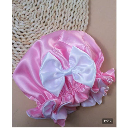 Satin Bow Elastic Silky Circular Baby Hat, Infant Hair Care Cap | SHEIN USA