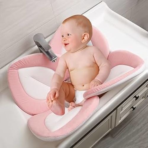 Amazon.com: PandaEar Baby Bath Pad for Infant Newborn | Soft Flower Petals for Sink Bathtub Essentials Shower Gift (Blue) : Baby