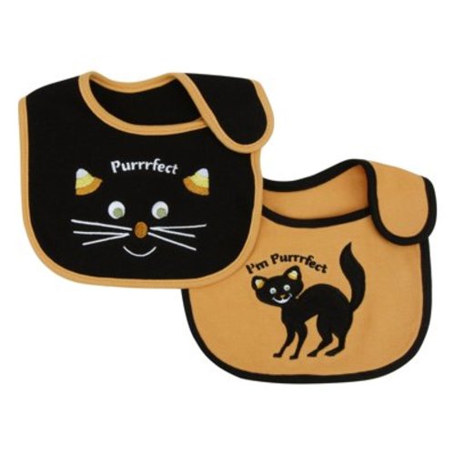 Trend Lab Halloween 2 Piece Bib Set for Baby Purrrfect Cat