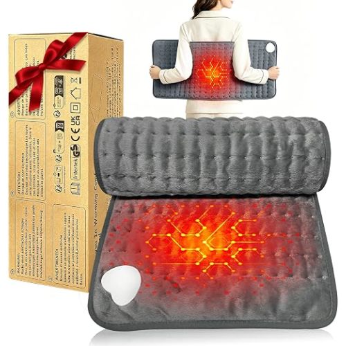 Electric Heating pad for Back Neck Shoulder Knee Arms Legs- Electric Heat Pads with 6 Heat Settings & Auto Shut Off Heat Heating Pad for Birthday Mother Father Girl Men Women