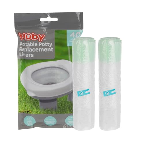 Nuby Portable Potty Replacement Liners - Disposable Potty Liners - Toddler Potty Training Essentials - 40 Count