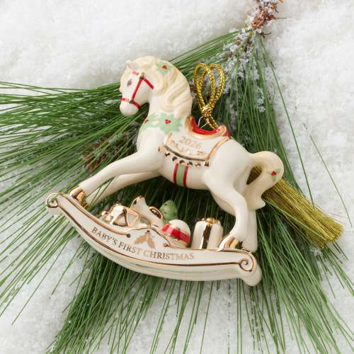 Lenox Heritage 2026 Baby’s 1st Christmas Vintage Rocking Horse Ornament – Everyday Dinnerware & Tableware