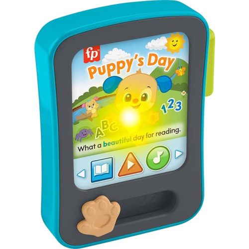 Fisher-Price Baby Learning Toy Laugh & Learn Puppy’s Storytime Reader Pretend Tablet with Music & Lights for Ages 6+ Months