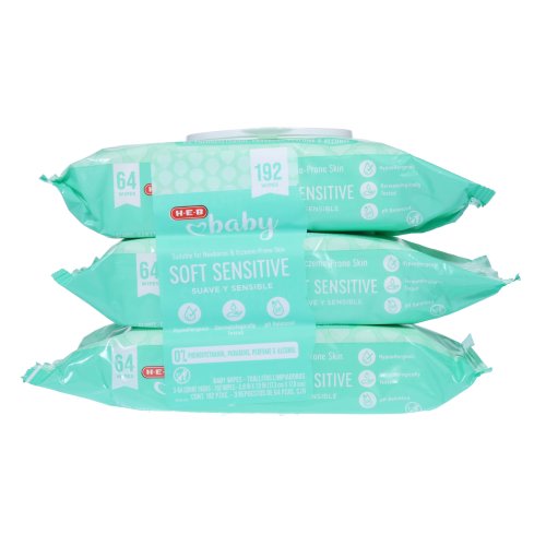 H-E-B Baby Wipes - Soft Sensitive, 3 pk