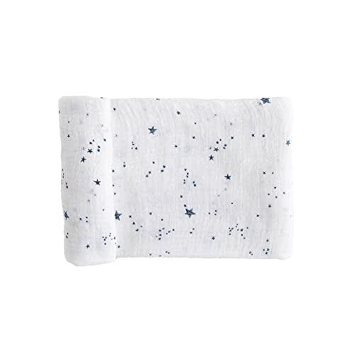 Little Unicorn Premium Cotton Swaddle Baby Blanket | Breathable Fabric | for swaddling, Play, Nursing & More (Shooting Stars)