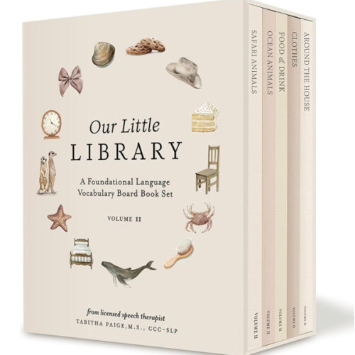 Our Little Library Vol. 2: First 100 Words Board Book Box Set, including Ocean Animals, Safari Animals, Food and Drink, Clothes, and Around the House (Tabitha Paige Children's Book Series)