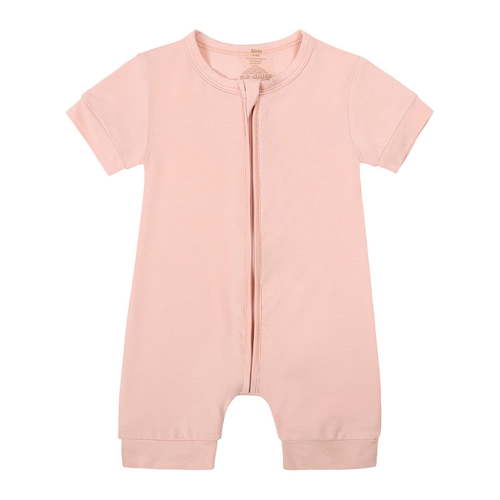 JAKANYQ Toddler Baby Girls Boys Rompers Pajamas Zipper Short Sleeve Sleepwear Jumpsuit Onesie Pink 3-6 Months
