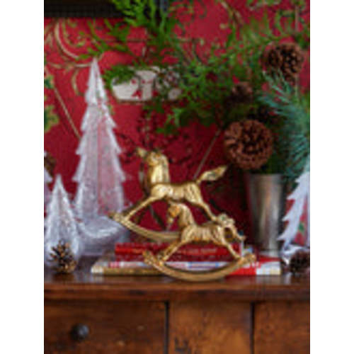 Vintage Mid Century Brass Rocking Horse | Nursery Decor & Accessories | Weston Table