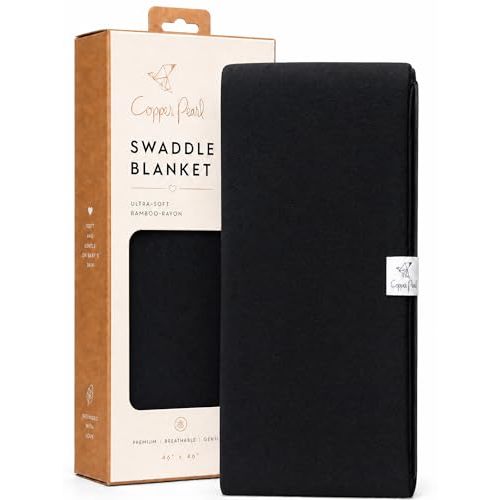 Copper Pearl Swaddle Blankets for Newborns | Soft Stretchy Receiving Blankets for Boys and Girls | Large 46 x 46 Inch Baby Blankets | Lightweight and Breathable Swaddles | Midnight