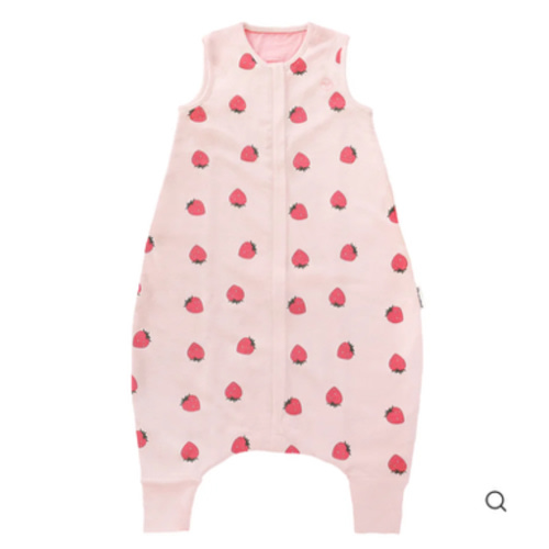 4 Season® Baby Sleep Bag with Feet, Merino Wool & Organic Cotton, Strawberry