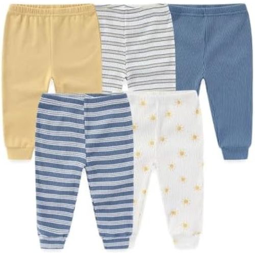 Unisex Baby 5-Pack Long Pants Boys Girls Toddler Cotton Shorts Gift Set