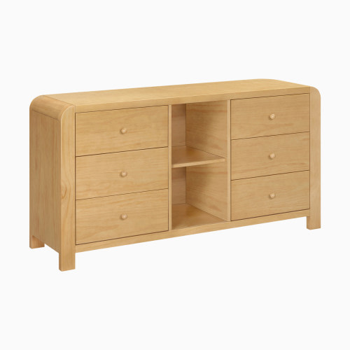 babyletto TipToe 6-Drawer Assembled Dresser with Cubbies - Honey