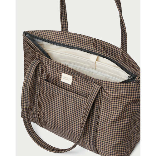 Mira Brown/Black Check Everyday Tote | Totes | Handbags