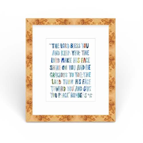 Numbers 6: 24-26 Blue Bible Verse Fine Art Print